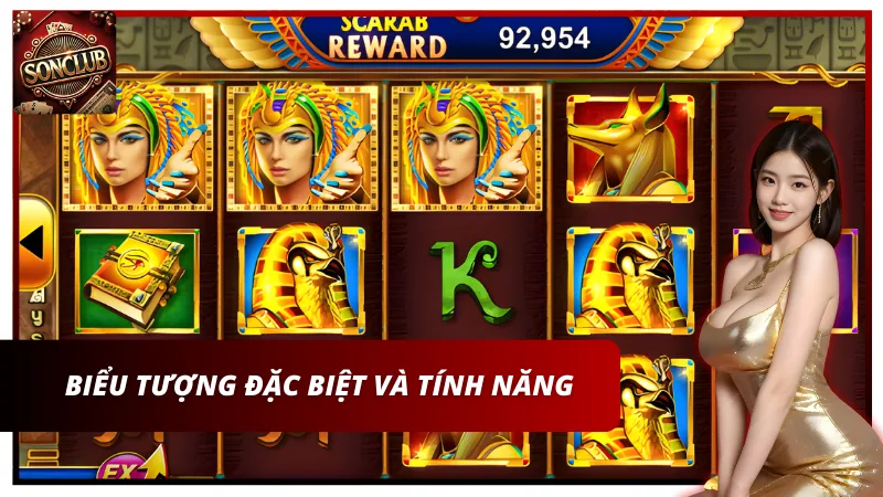 Nữ Hoàng Ai Cập Sonclub có nhiều biểu tượng đặc biệt là Jackpot